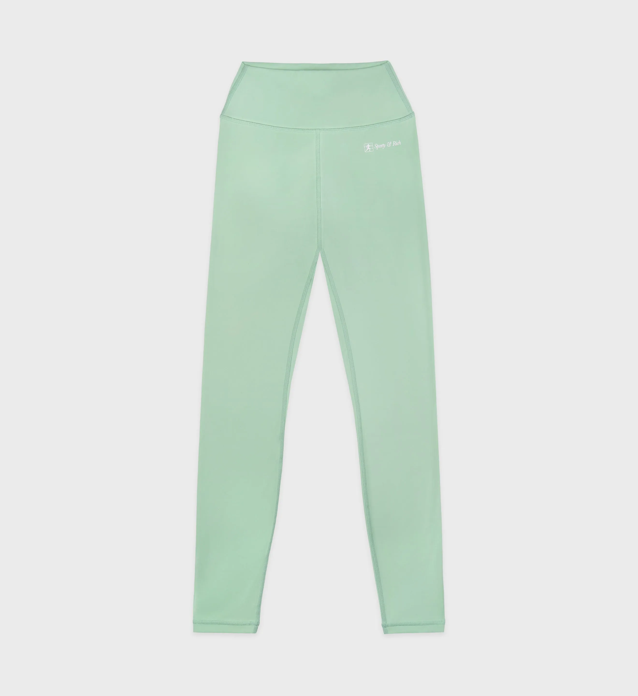 Runner Script Leggings - Thyme/White