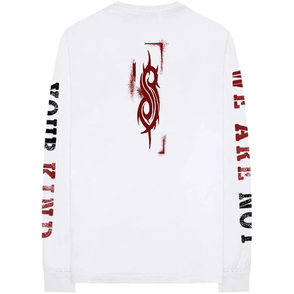 Slipknot "Shrouded Group" White Long Sleeve T shirt