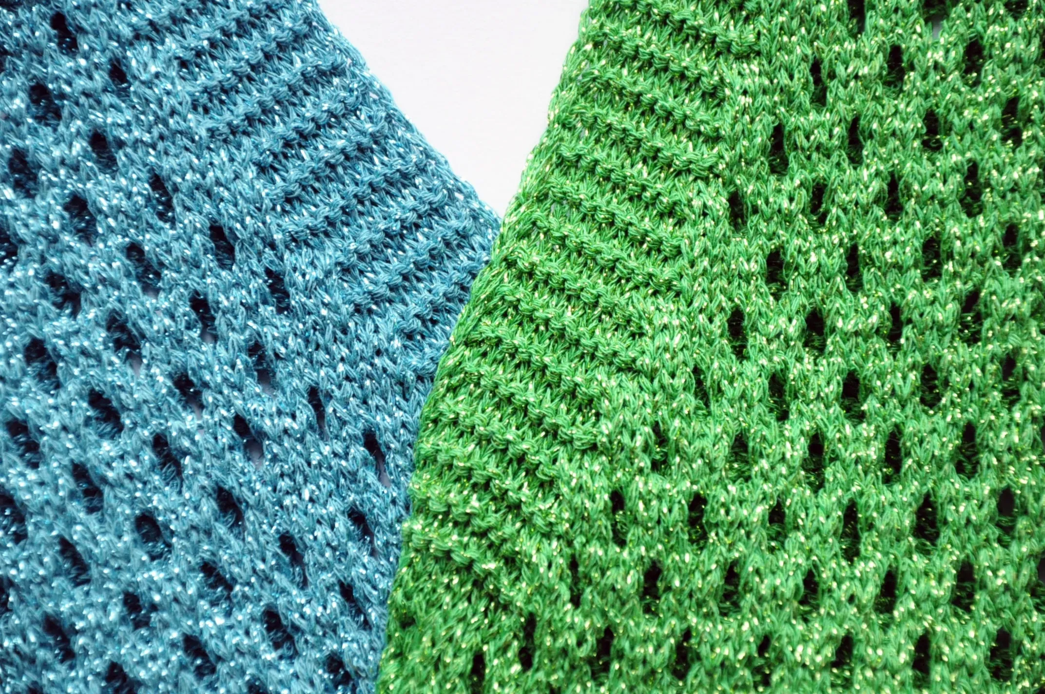 Teal blue knitted crochet vest top