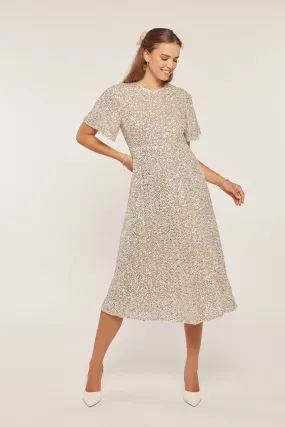 The Allegra Sequin Dress in Champagne - FINAL SALE
