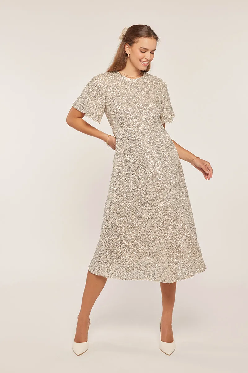 The Allegra Sequin Dress in Champagne - FINAL SALE