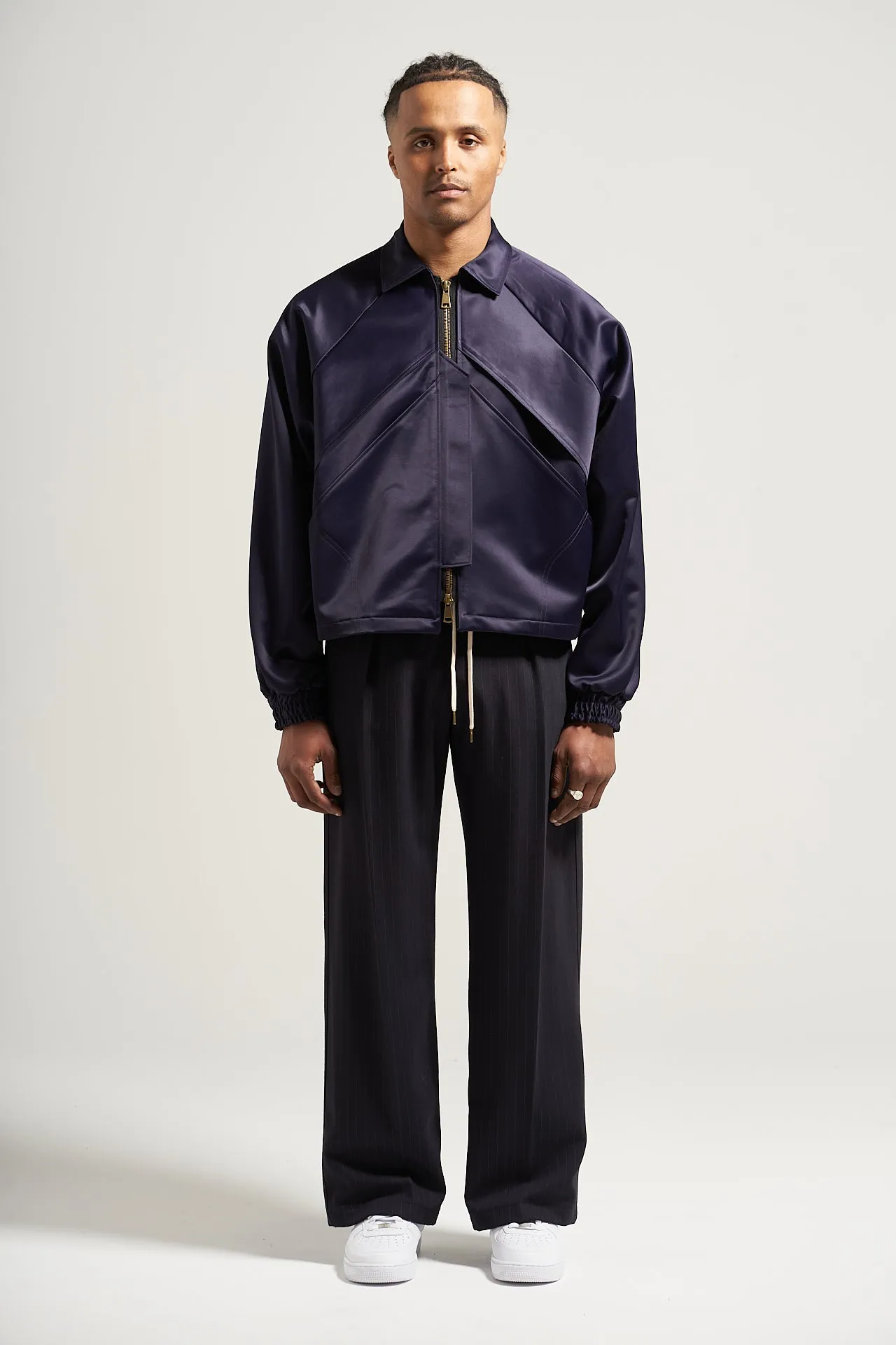 The Navy Sateen Prism Jacket