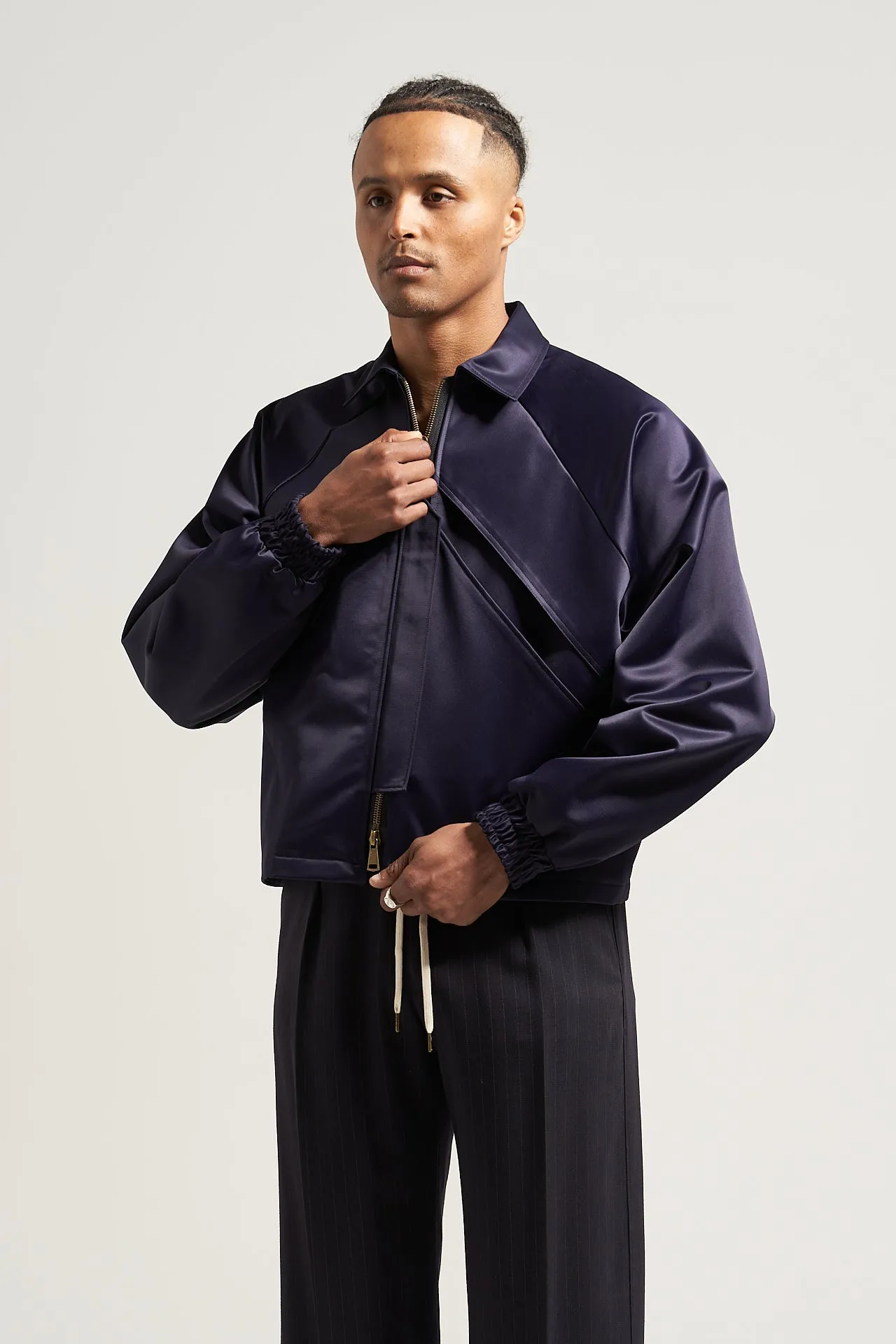 The Navy Sateen Prism Jacket