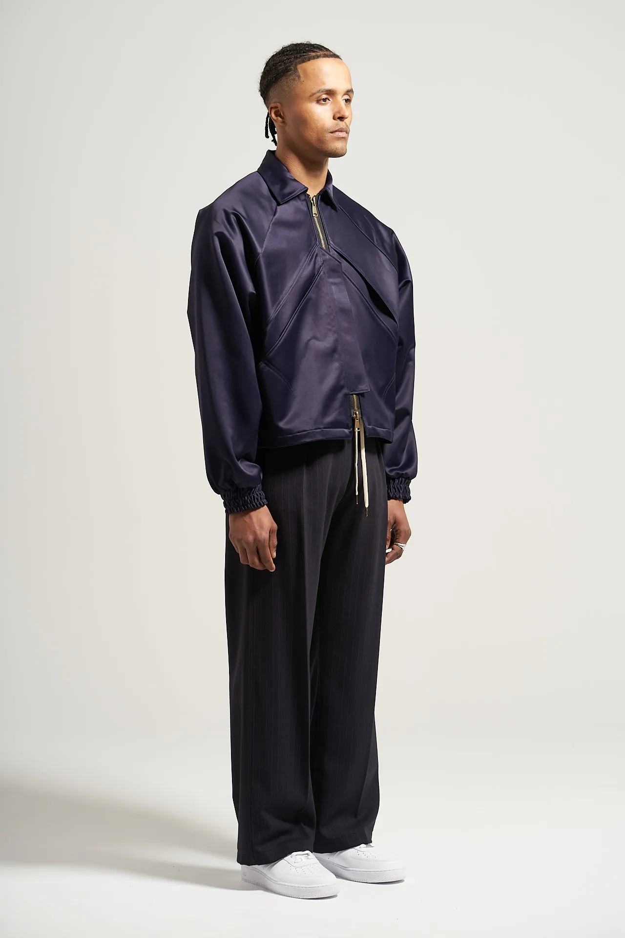 The Navy Sateen Prism Jacket