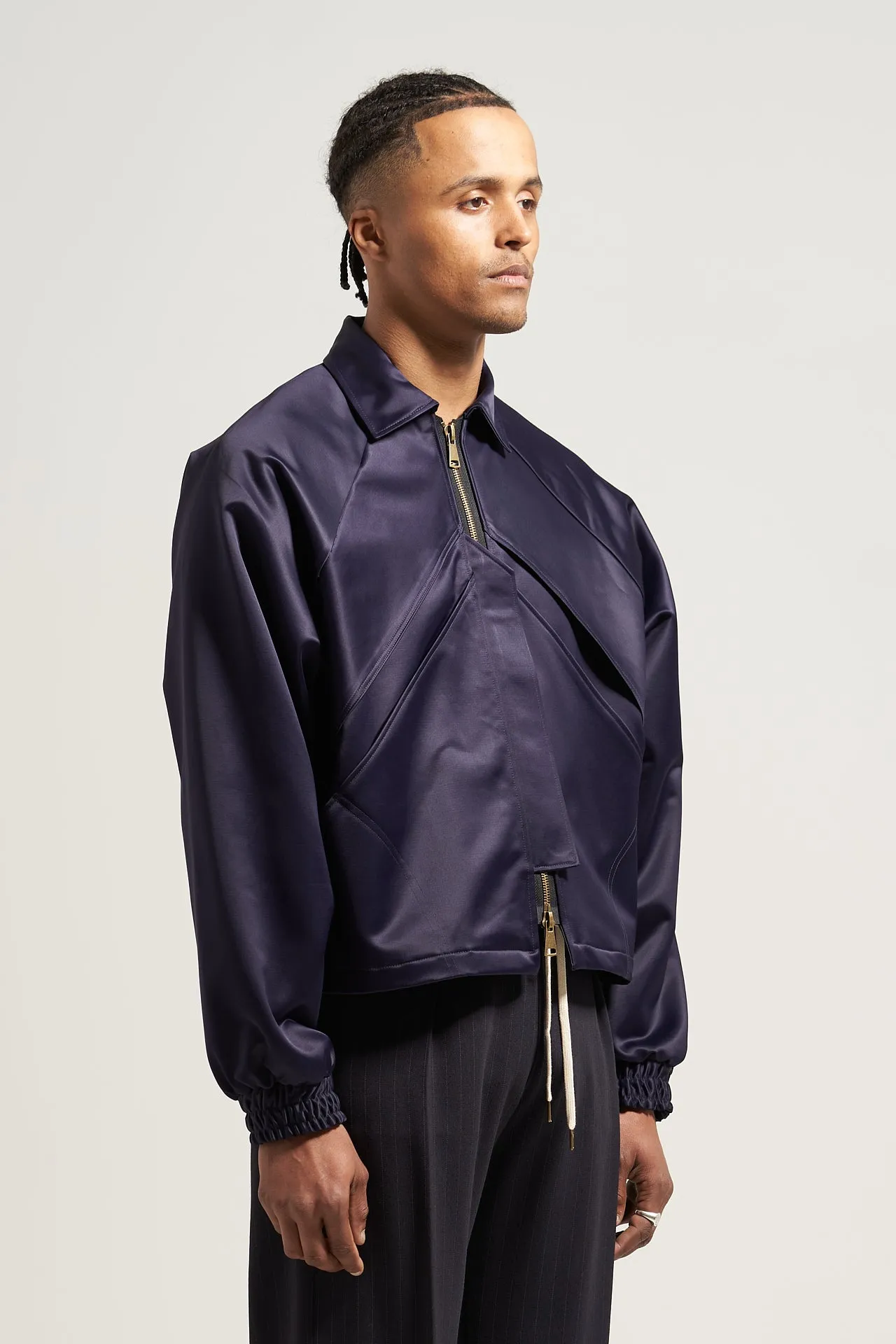 The Navy Sateen Prism Jacket