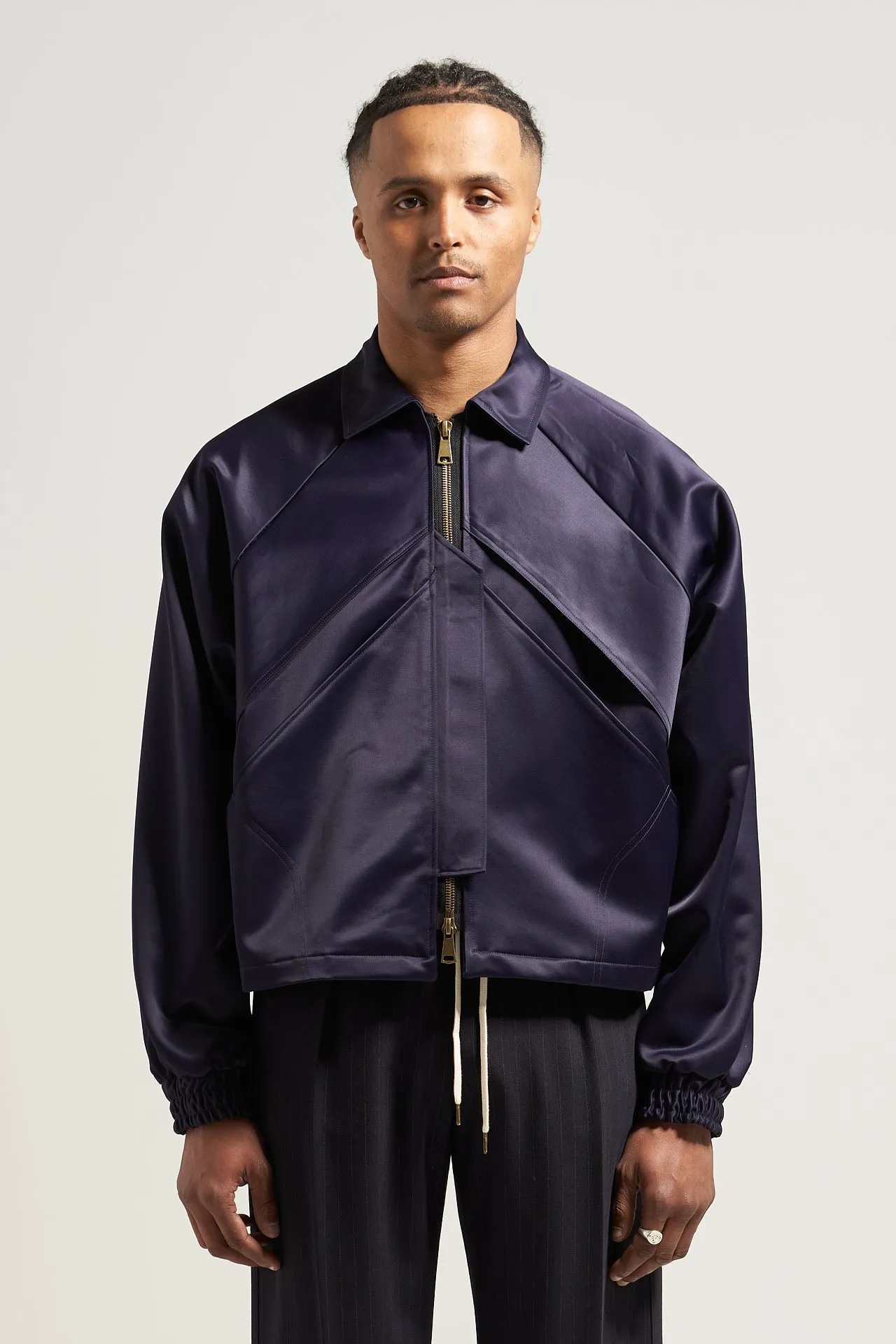 The Navy Sateen Prism Jacket