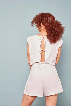 The Short Shorts ezp® Playsuit White Lyocell/Linen