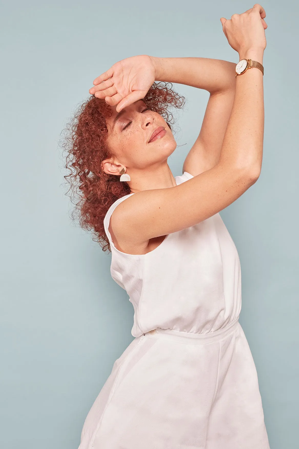 The Short Shorts ezp® Playsuit White Lyocell/Linen