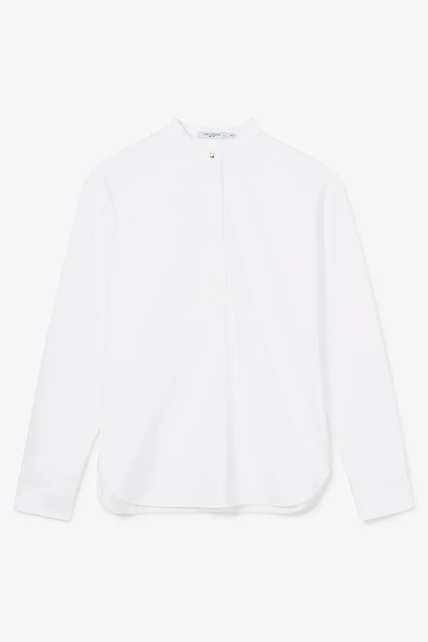 Tonya Top - Knit Poplin :: White