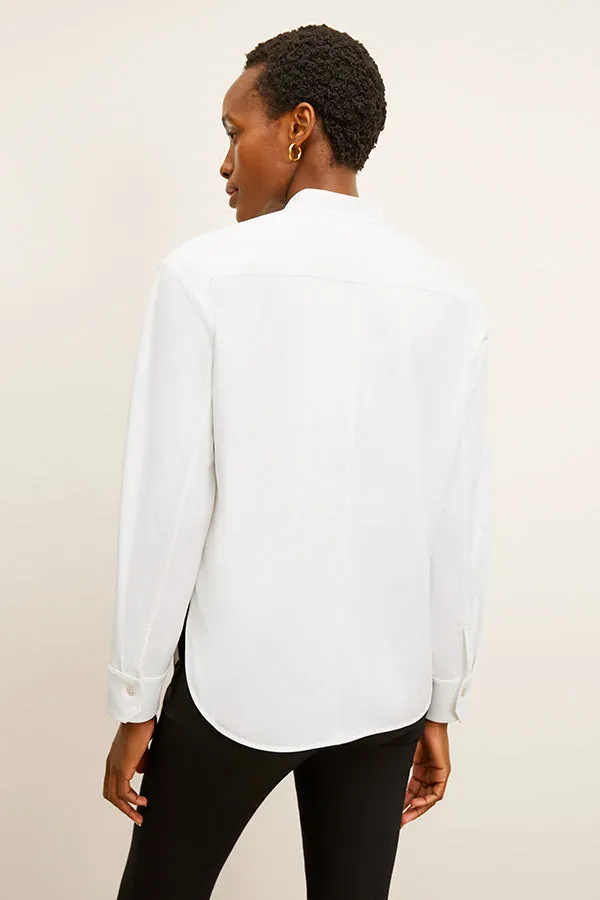 Tonya Top - Knit Poplin :: White