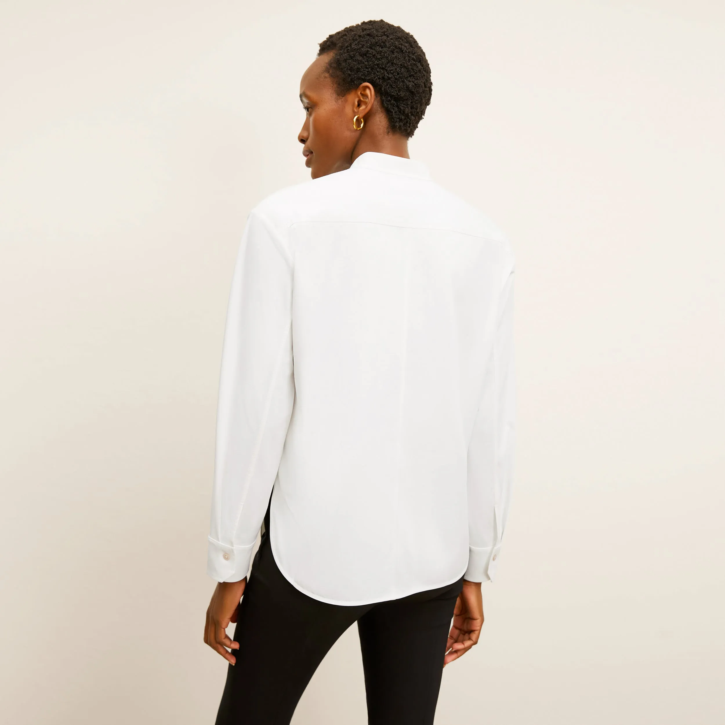 Tonya Top - Knit Poplin :: White