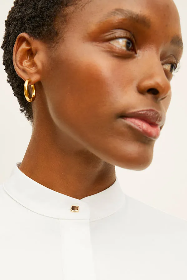 Tonya Top - Knit Poplin :: White