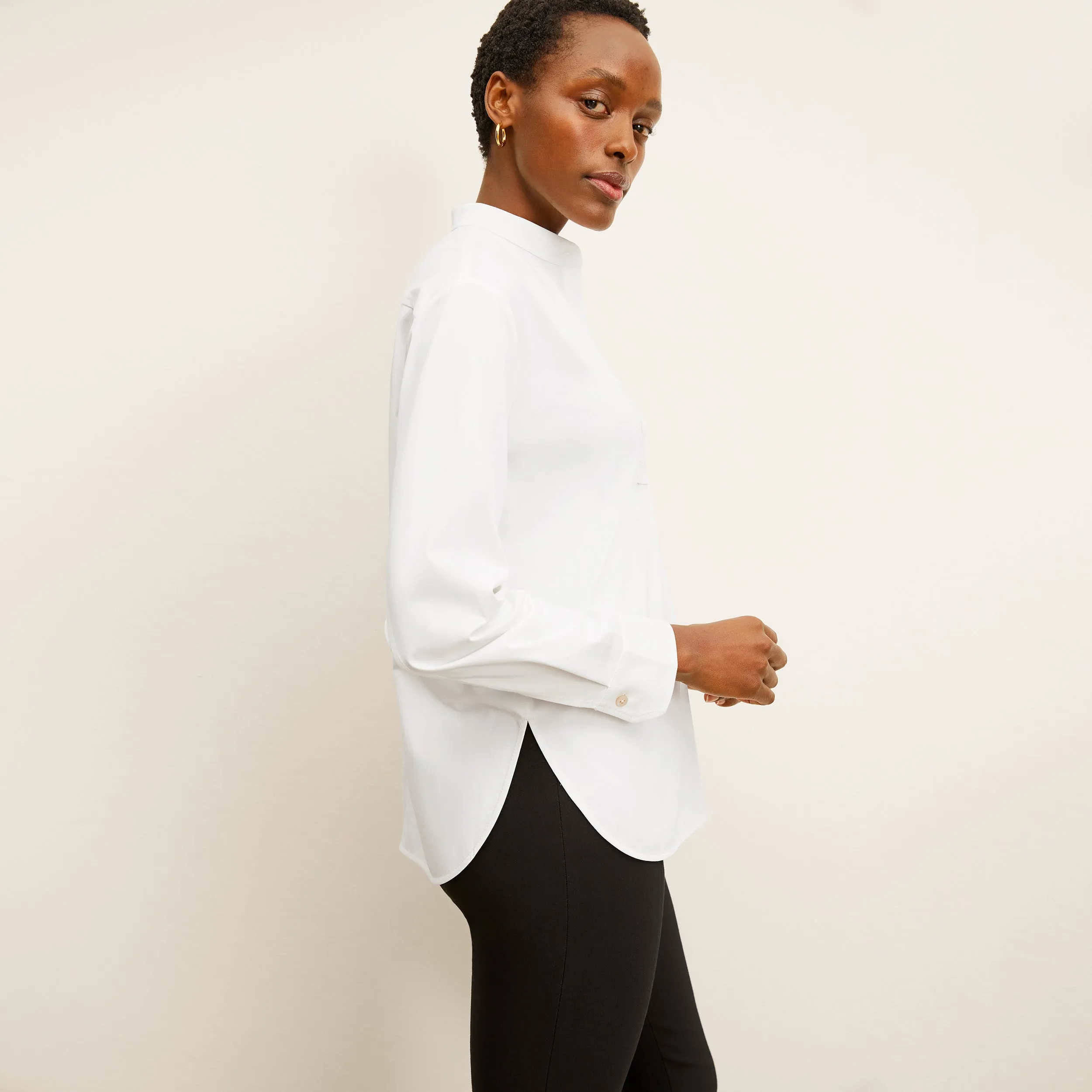 Tonya Top - Knit Poplin :: White
