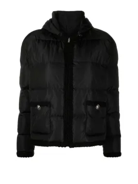 Trimmed hooded puffer jacket