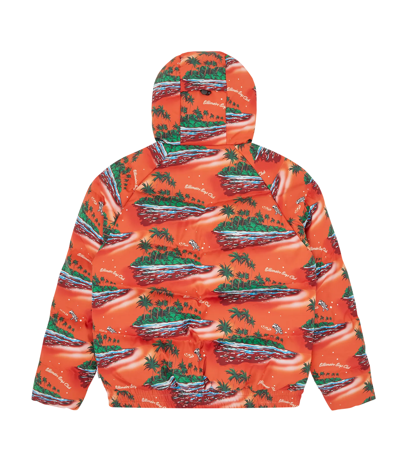 TROPICAL ISLAND PUFFER JACKET - RED