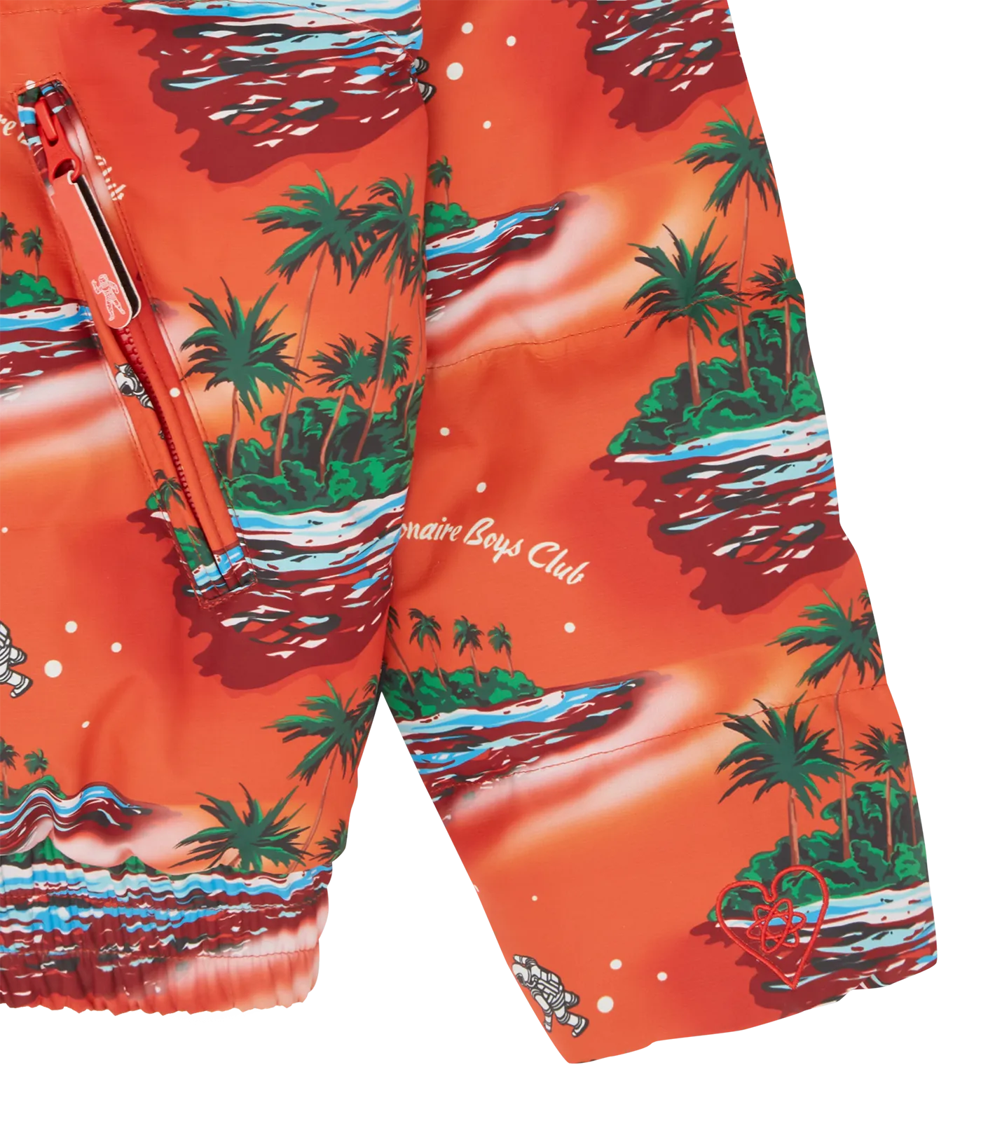 TROPICAL ISLAND PUFFER JACKET - RED