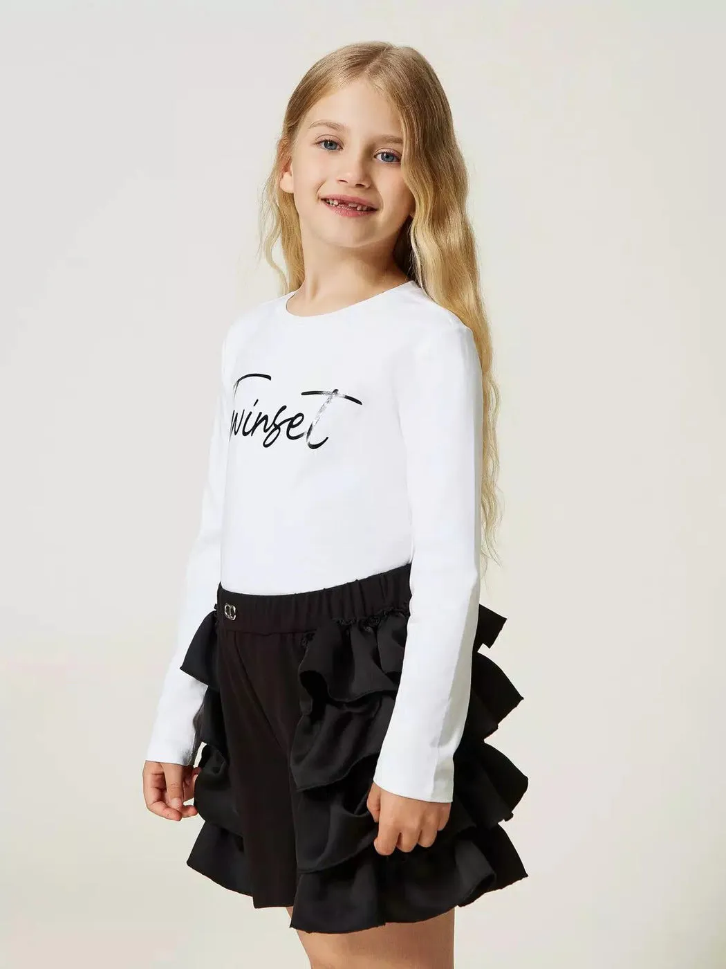 TWINSET Girl's white t-shirt-232GJ215L