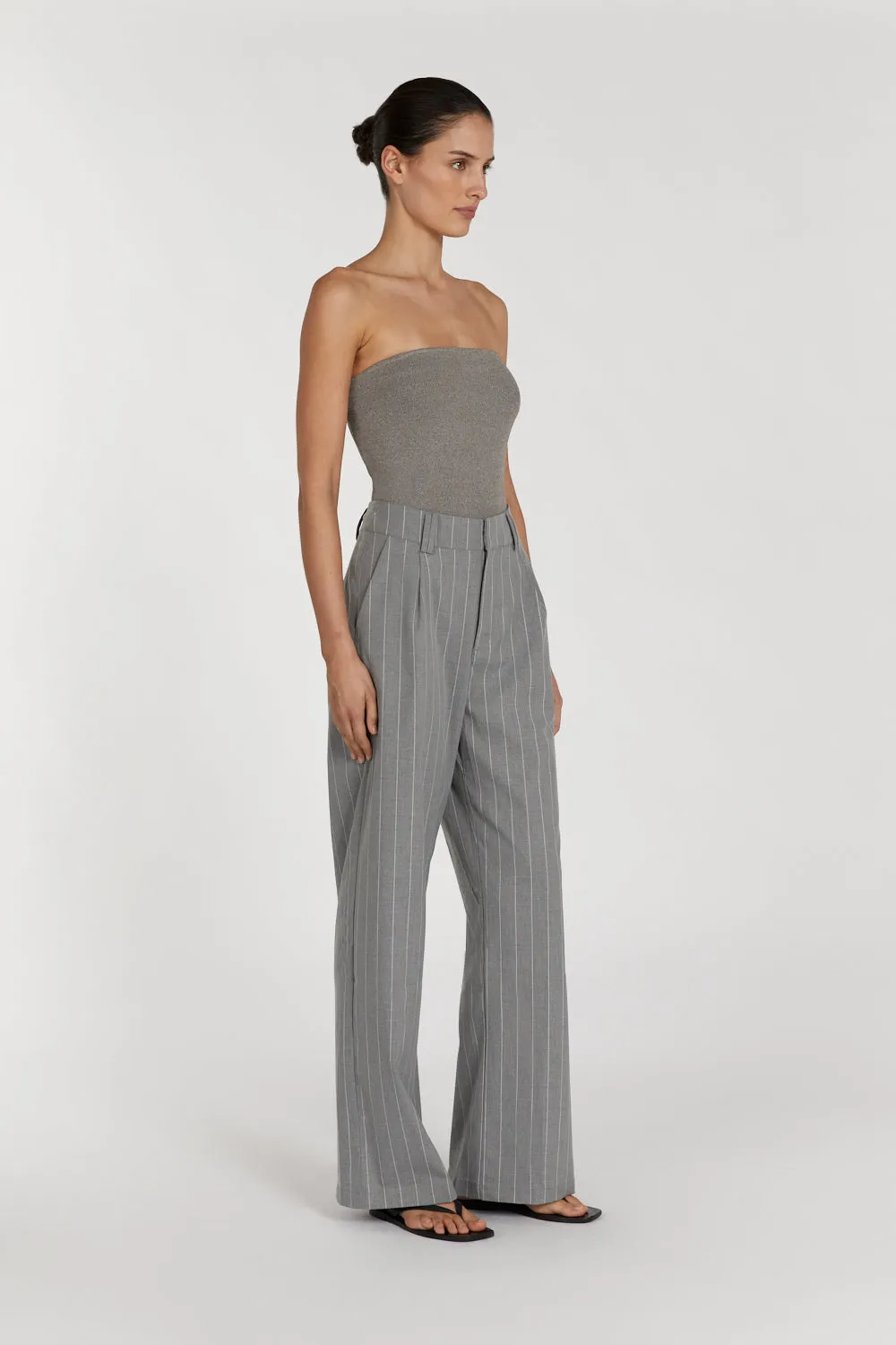 VERA SMOKE KNIT BANDEAU TOP