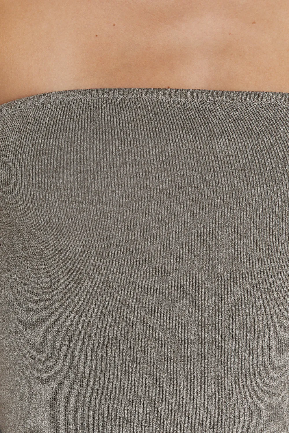 VERA SMOKE KNIT BANDEAU TOP
