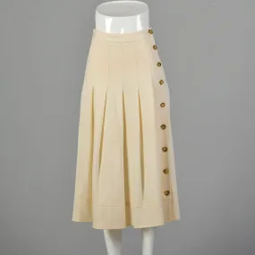 XS Sonia Rykiel 1990s Cream A-line Skirt