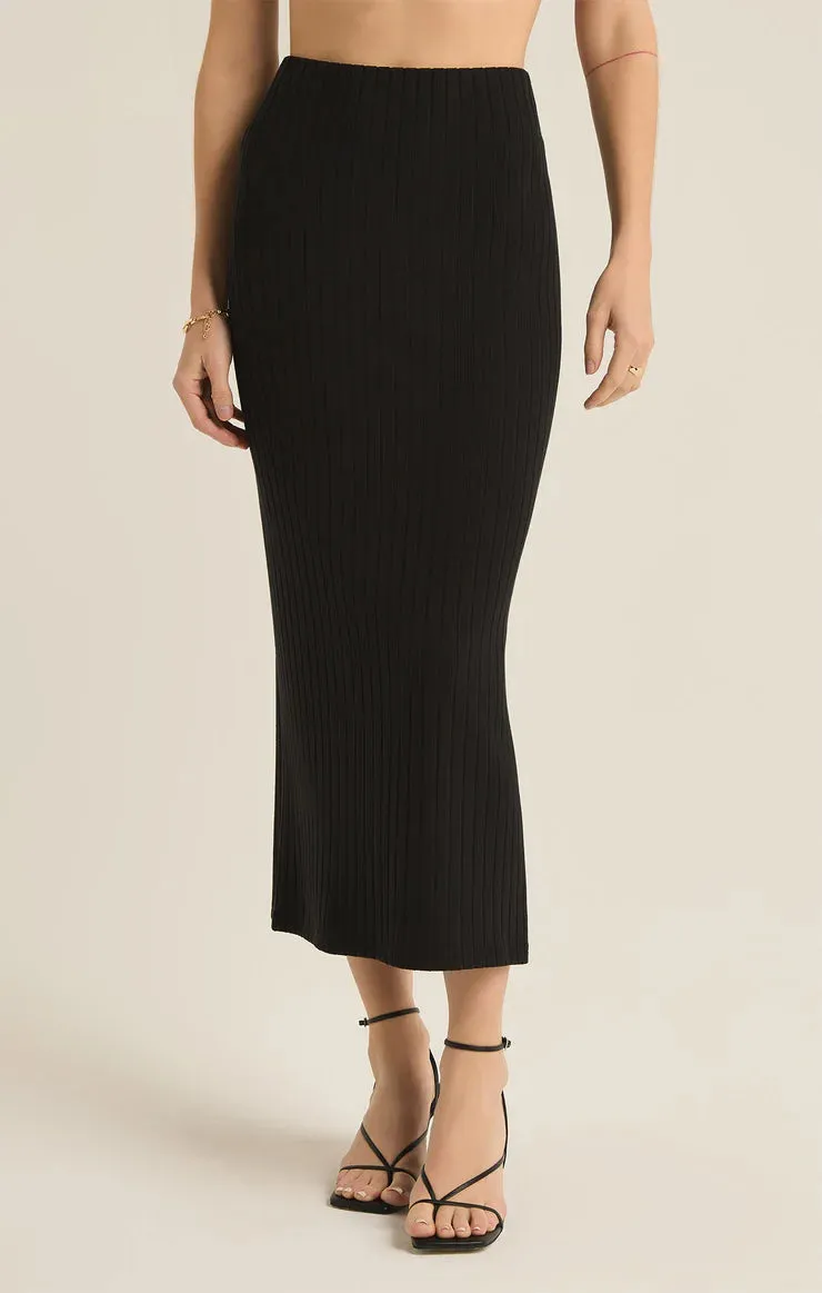Z Supply Louisa Rib Skirt, Black