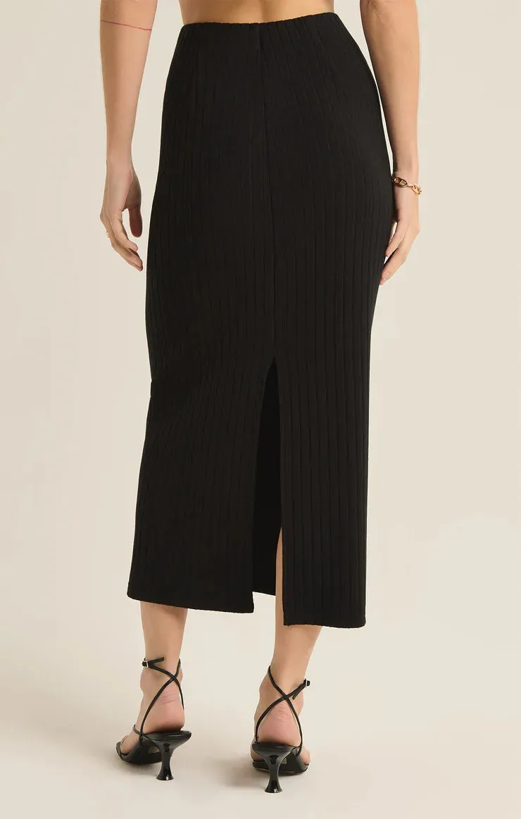 Z Supply Louisa Rib Skirt, Black