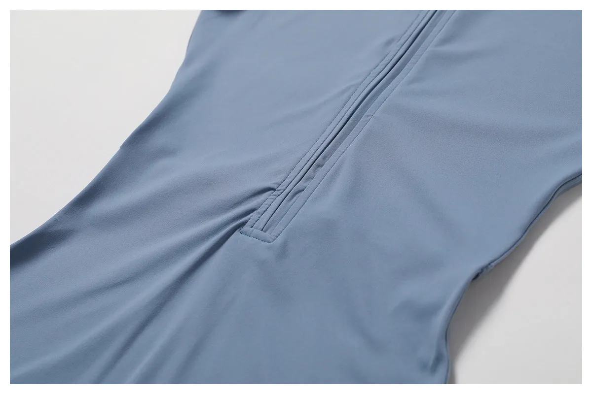 Zipper Long-Sleeve Yoga Jumpsuit